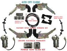 1963 1964 Chevrolet Convertible Power Window + Vent Kit Impala Pont Orig Style