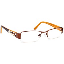 Jimmy Crystal Eyeglasses Impulse Brown Rhinestones Half Rim Frame 52 18 135