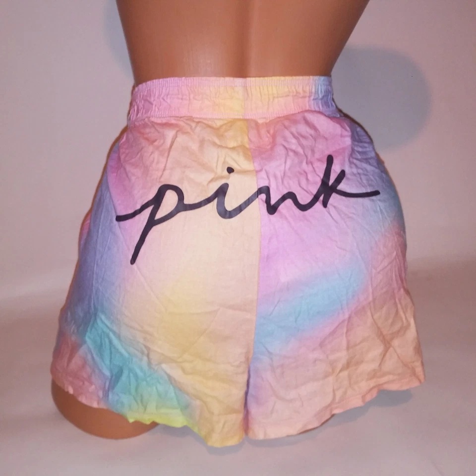 Victoria Secret ROSA Pijama Pantalones Cortos Ropa de Dormir Parte Inferior XXL 2X Rosa Azul Amarillo Corbata Foto 4 de 4