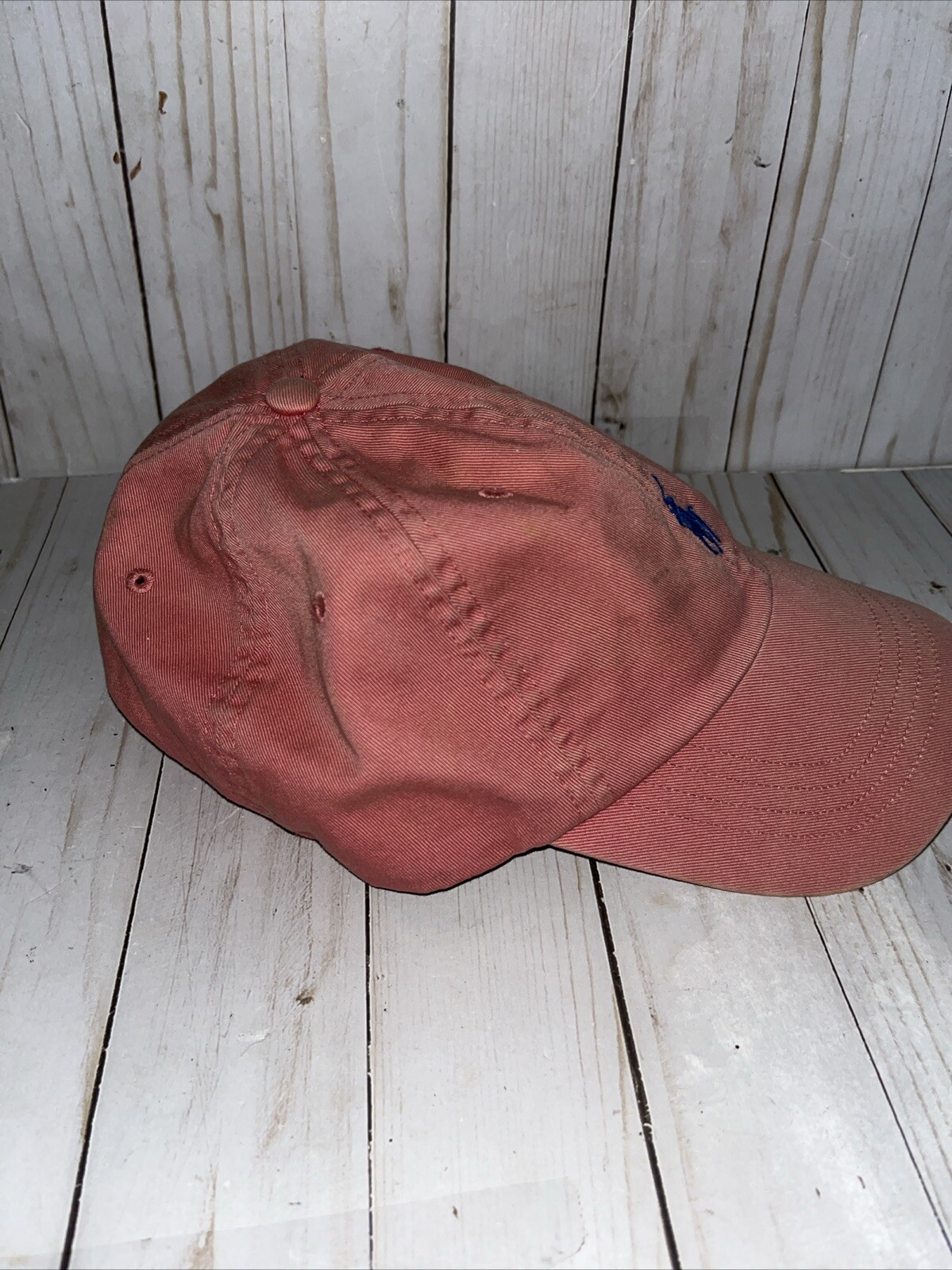 Cappello berretto Polo Ralph Lauren rosa blu pony cotone casual papà taglia unica pulitissimo