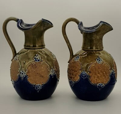 A Rare Pair Of 1920s Royal Doulton Jugs By Minnie Webb
