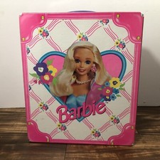 Vintage Mattel Inc 1996 Barbie Case Storage Carry Lots of Clothes / Accessories