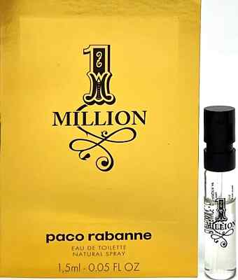 3x piece Paco Rabanne 1 million Vial Spray For Men 0.05 oz / 1.5 ml Sample Size