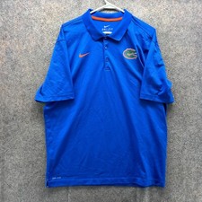 Florida Gators Polo Shirt Mens Extra Large Blue Dri Fit Nike Swoosh Cotton XL