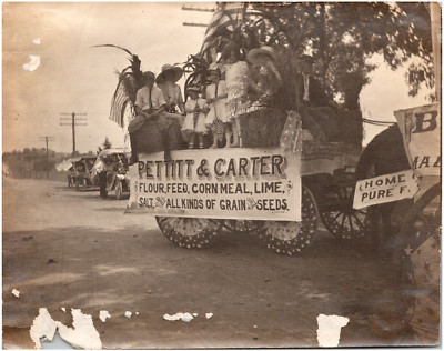 Pettitt & Carter Mill Parade Float in Front Royal Virginia VA 1919 Antique Photo