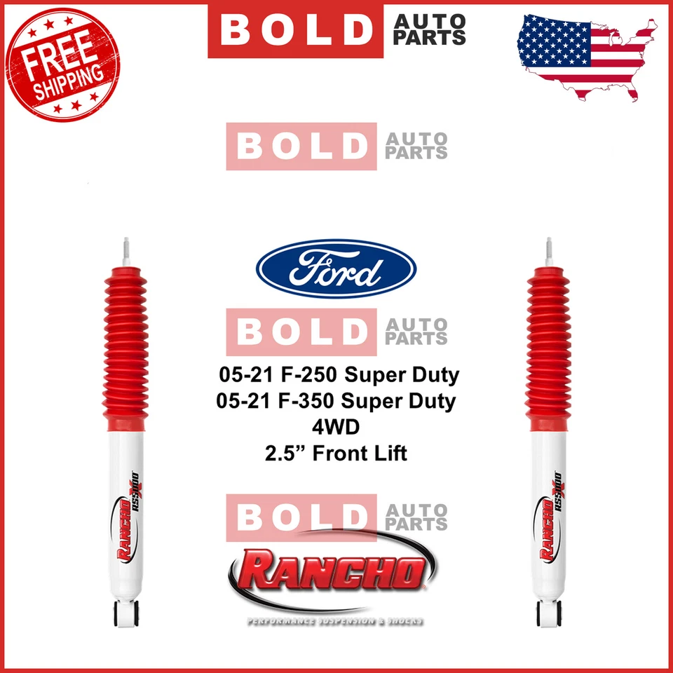 Juego de Amortiguadores Delanteros Rancho Par 2.5" Elevación Para 05-21 F-250 F-350 Super Duty 4 WD Foto 2 de 4