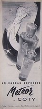 PUBLICITÉ DE PRESSE 1953 METEOR DE COTY PARFUM EAU DE COLOGNE - ADVERTISING