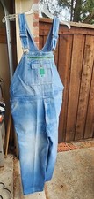 Vtg Liberty Light Blue Denim Dungarees Workwear Bib Overalls 46x30