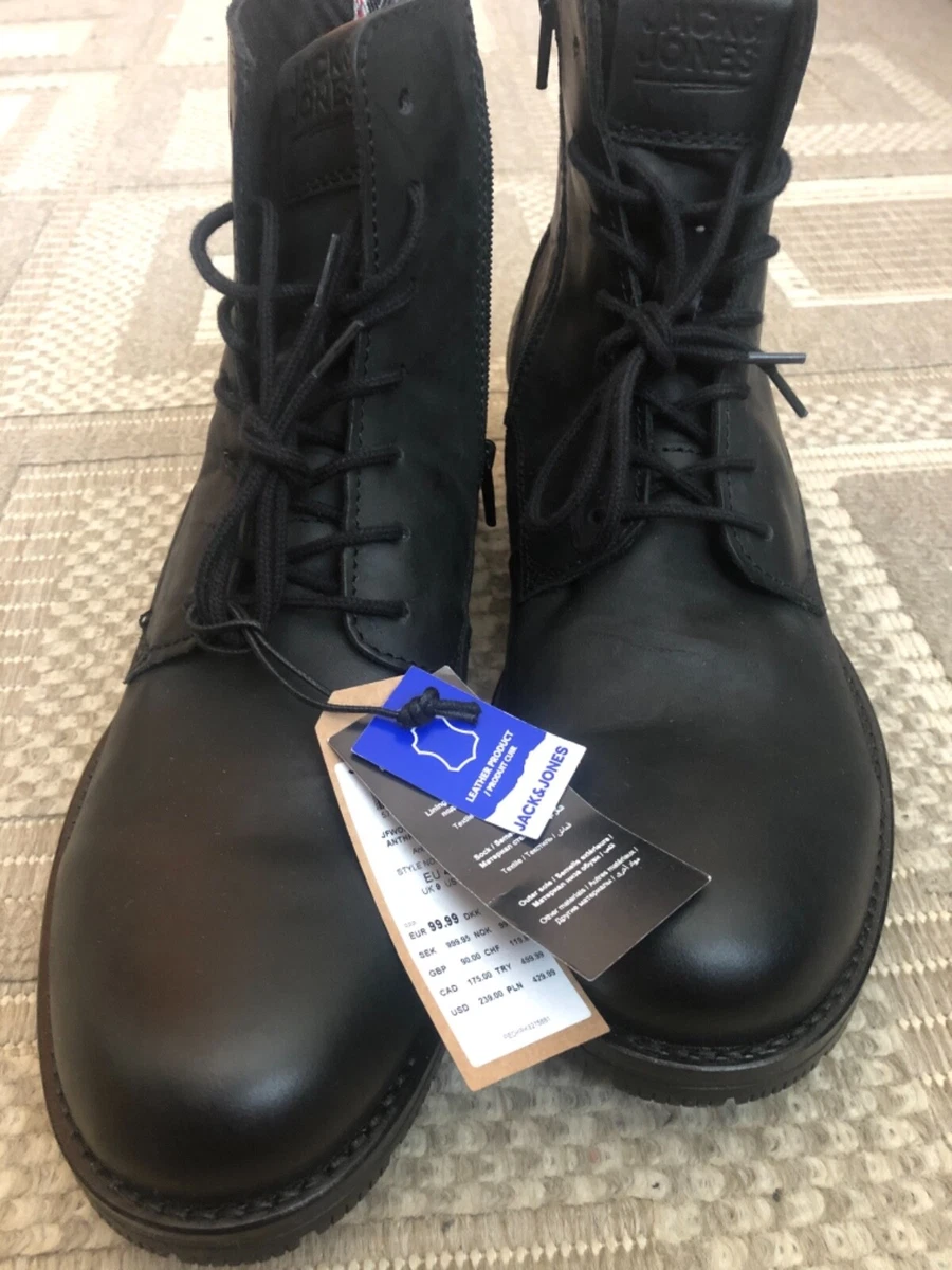 Jack & jones deals leather lace up boots