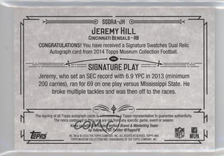 2014 Museum Collection Signature Swatches Dual Relics Jeremy Hill
