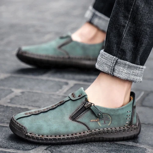Herren Lässige Leder weiche Sport Walking Schuhe Mokassins Schuhe Sportschuhe - Bild 7 von 31