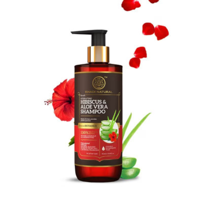 Khadi Natural Hibiscus & Aloevera Shampoo Hydrates & Cleanses Hair 310ml