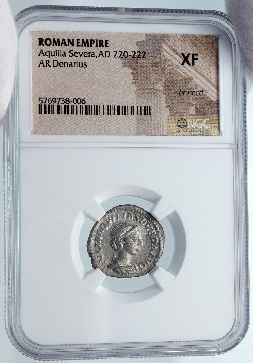 AQUILIA SEVERA Elagabalus Wife 220AD RARE Ancient Silver Roman