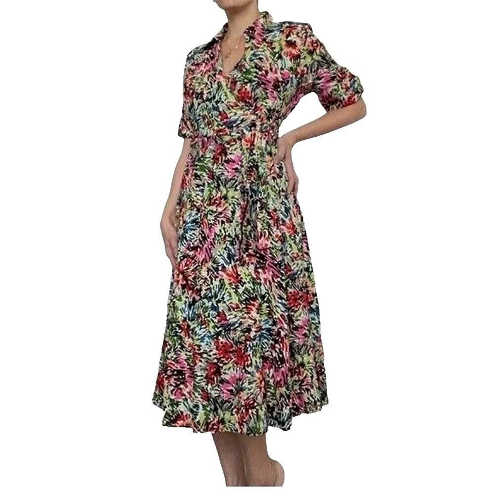 Wrap Casual 1980s Vintage Dresses for Women