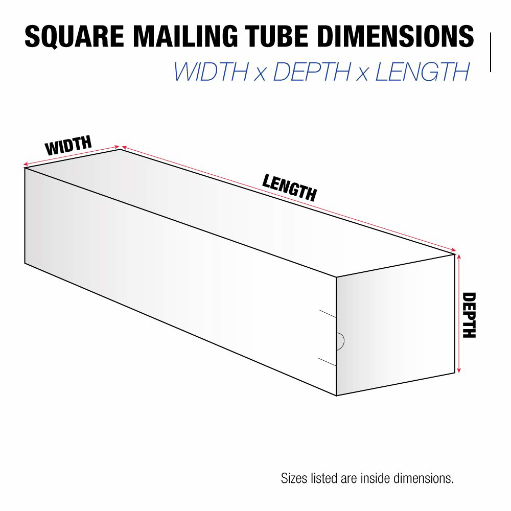 Tape Logic TLM3343 Square Mailing Tubes, 3" x 3"x 43", Oyster White