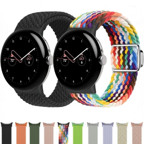 For Google Pixel Watch 1/2 Nylon Braided Band Strap Replacement Magnetic Buckle