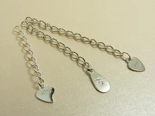 Genuine 925 Sterling Silver Chain EXTENDER Necklace Bracelet Tail Extension Drop