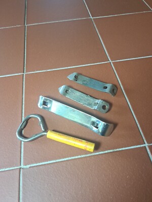 Vintage Lot 4 Beer Bottle Can Openers Collinsware Schlitz Chief Oshkosh Eastside