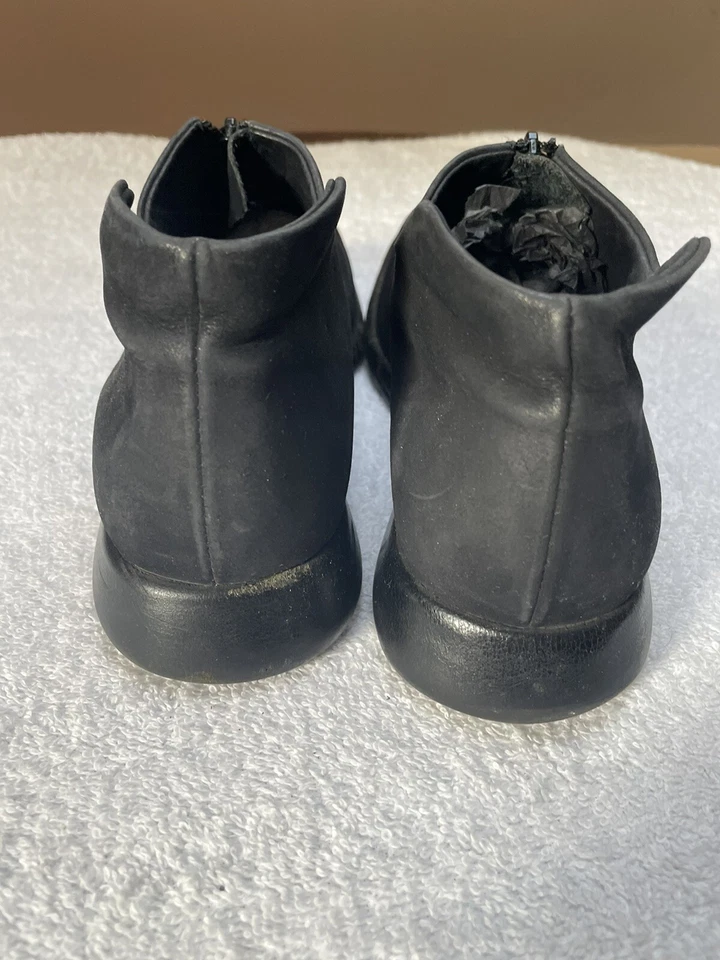 Mocasín Arche Hecho en Francia Negro Gamuza y Cuero Talla 38/7.5 Mujer Cremallera Foto 3 de 4