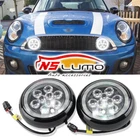Mini Cooper Led Rally Driving Lights Halo Ring Angel Eyes DRL Black Shell Lamps