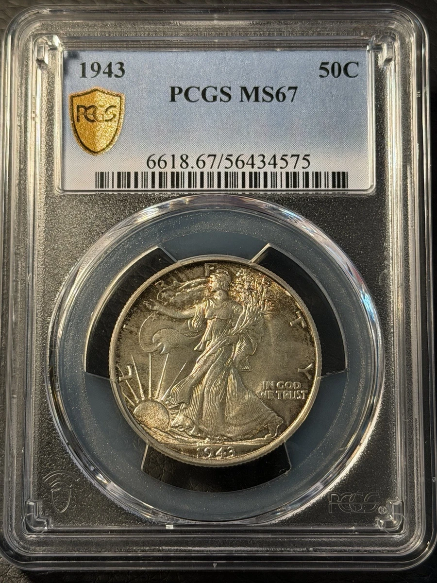 MS 67 Graded 1943 Year Liberty Walking Half Dollars (1916-1947
