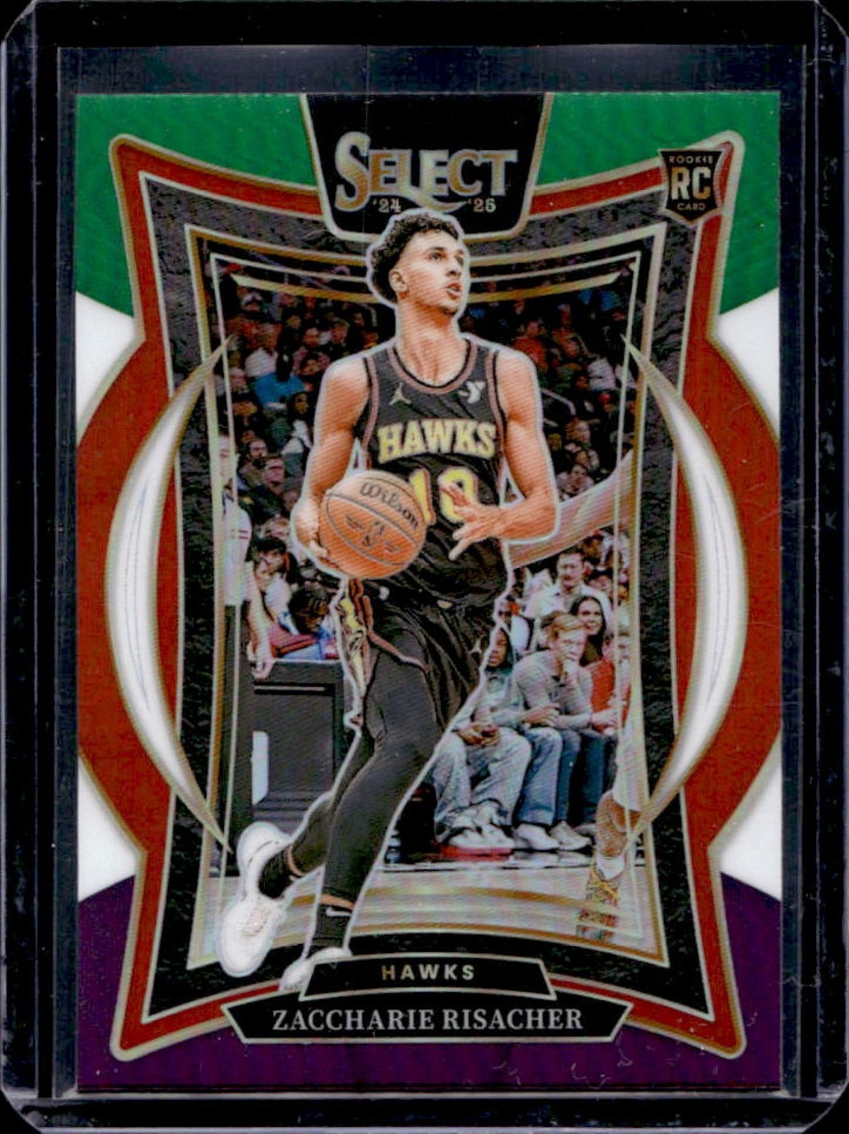2024-25 Select Zaccharie Risacher Concourse RC Green White Purple Prizm #86