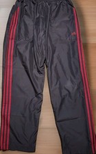 VTG Y2K Adidas Climaproof Track Pants Nylon Windbreaker Zip Ankle Striped Large