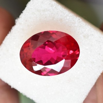 WUNDERSCHÖNER 14x11mm ovaler Edelstein NATÜRLICH roter Rubin ZERTIFIZIERT lose