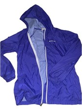 Columbia Lightweight Jacket Hooded Windbreaker Kids XL Purple/Dark Blue Zip Up