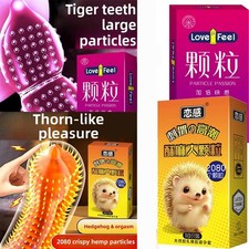 10-50x Adult Sensitive Orgasm Thin Latex Condoms Dotted Ribbed Stimulate Vaginal