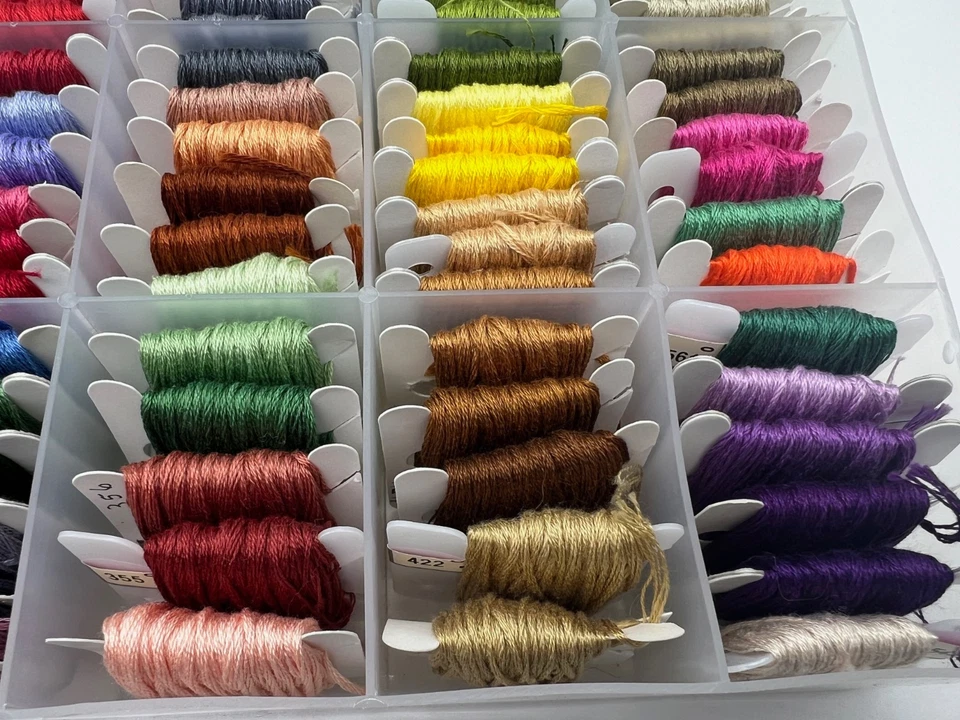 Embroidery Floss Vintage Thread Lot of 81 On Cards asst. Colors in Plastic Case - Image 2 of 4