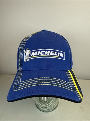Michelin Tires Blue Yellow Logo Ball Trucker Cap Hat Adjustable Strap Back NEW