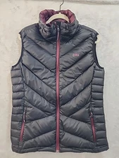 Cirq Women's L Black Belle 700 Goose Down Zipup Puffer Vest Jacket