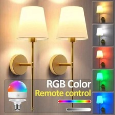2x Battery Operated Wireless Wall Lights Wall Sconces RGB Dimmable LED Wall Lamp