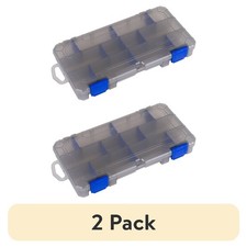 2-Pack Large Plastic Utility Storage Box with Dividers, 9.125 Inches Fishing