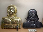 3pc 1977 Darth Vader Action Figure & 1983 C-3PO Gold Case 1980 Darth Vader Case