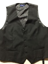 Gioberti Suit Vest Mens XL Black Button Up Pockets Lined