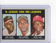 1967 Topps - Roberto Clemente, Hank Aaron, Dick Allen #242 poor-fair condition