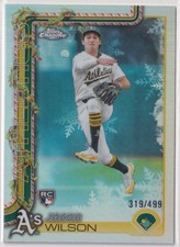 Jacob Wilson 2025 Topps Holiday Chrome Silver Refractor Rookie Card HC4 /499