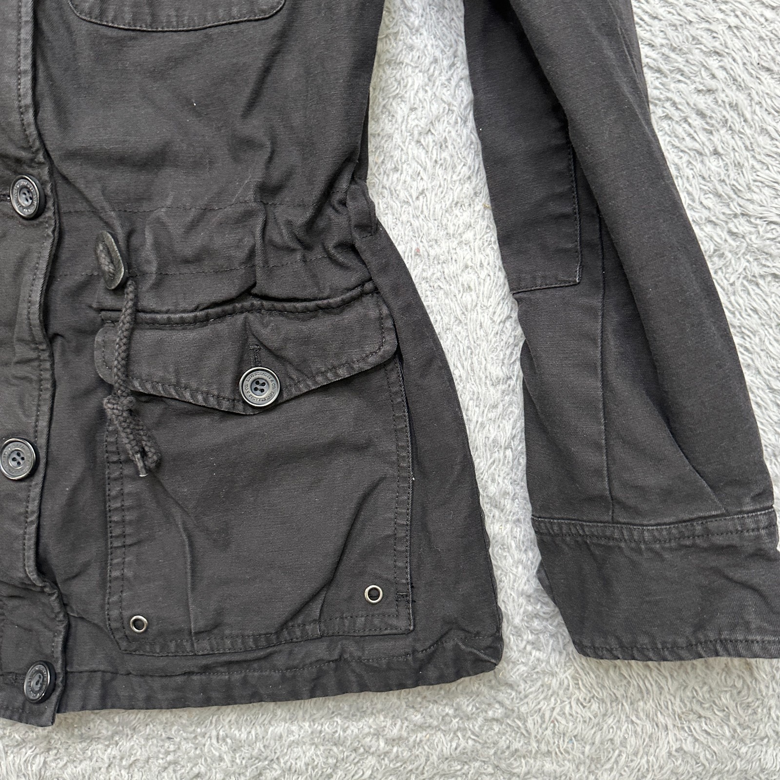 Levis Jacket Womens S Black Zip Button Hooded Insulated Coat image 4