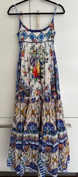 CAMILLA TILES DARLS LONG DRESS WITH JERSY BODICE SIZE XS AUTHENTIC