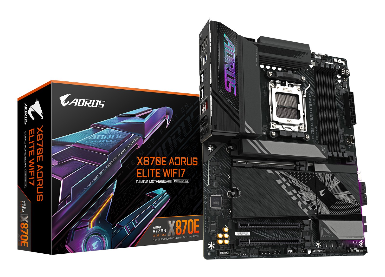 GIGABYTE X870E AORUS ELITE WIFI7 Motherboard - Supports AMD Ryzen 9000 - AM5