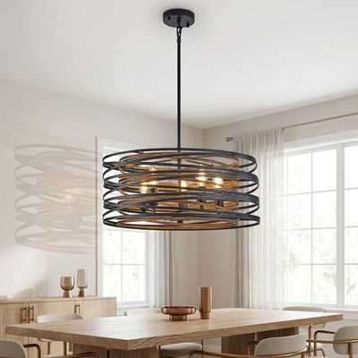 20'' Retro Pendant Light Farmhouse Chandelier Kitchen Island Hanging Lamp Fixture