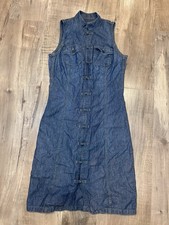 Lauren Jeans Co Denim Dress Y2K Ralph Lauren Button Down Midi Size 6