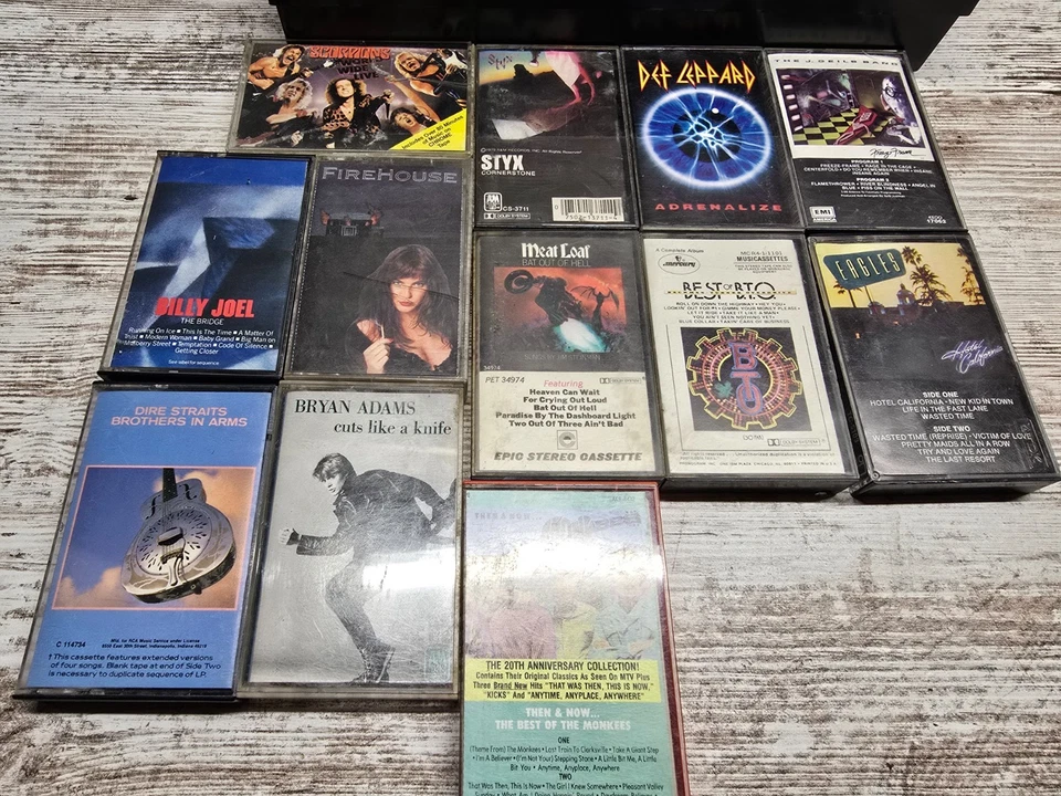lot of 12 cassette tapes scorpions eagles with hard case Foto 3 de 4