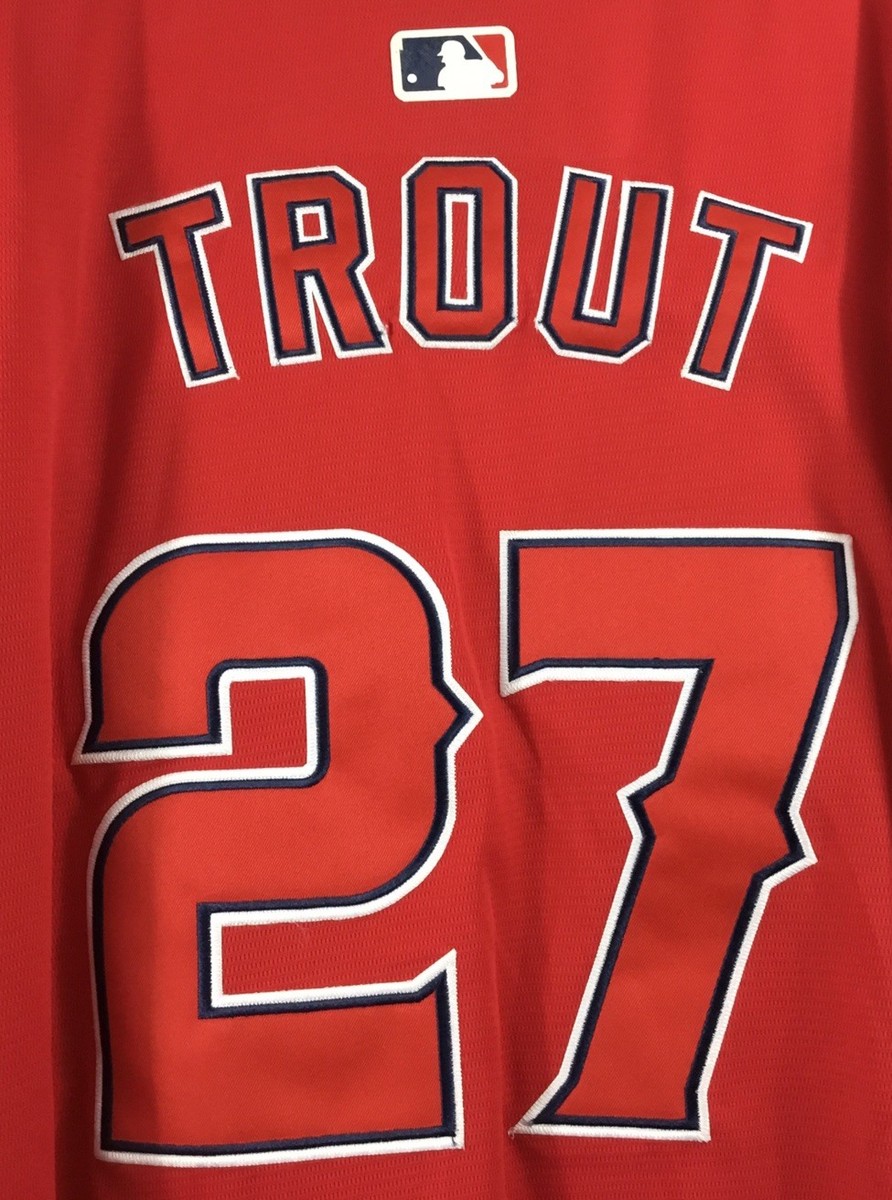 Mike Trout #27 Los Angeles Angels Replica Baseball Jersey Men's XL