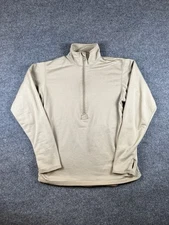 Military Shirt Mens Medium Long Brown Mid Weight Gen III Cold Weather Waffle