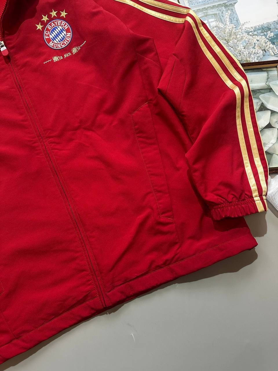 Rare Adidas FC Bayern Munich 2011/12 Presentation Jacket Red Gold SAMPLE Men’s M image 4