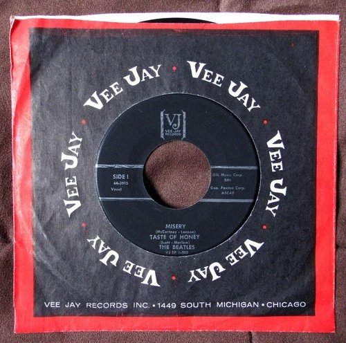 Beatles 45 Vee Jay EP Souvenir of Their Visit to America Black w/Silver Bars, EX