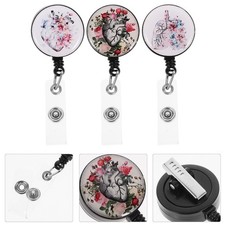 3 Pcs Badge Holder Retractable Clip Nurse Clips for Nurses Holders